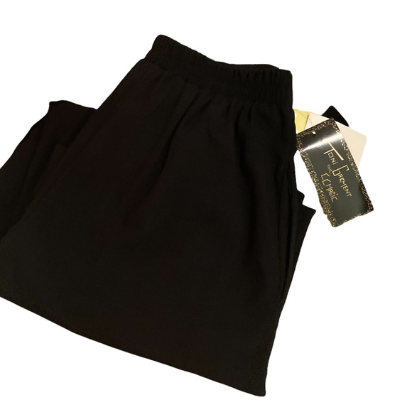 ๐ VINTAGE 80s TONI GARMENT FOR CC MAGIC BLACK HIGH WAIST PANTS SZ 12 - Picture 11 of 13